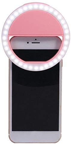 Lampara Aro con luz Led Para Celular Con Clip Y/o Selfie (ROSA)