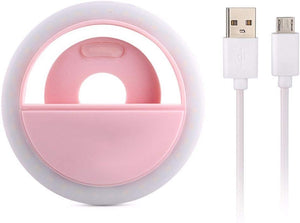 Lampara Aro con luz Led Para Celular Con Clip Y/o Selfie (ROSA)