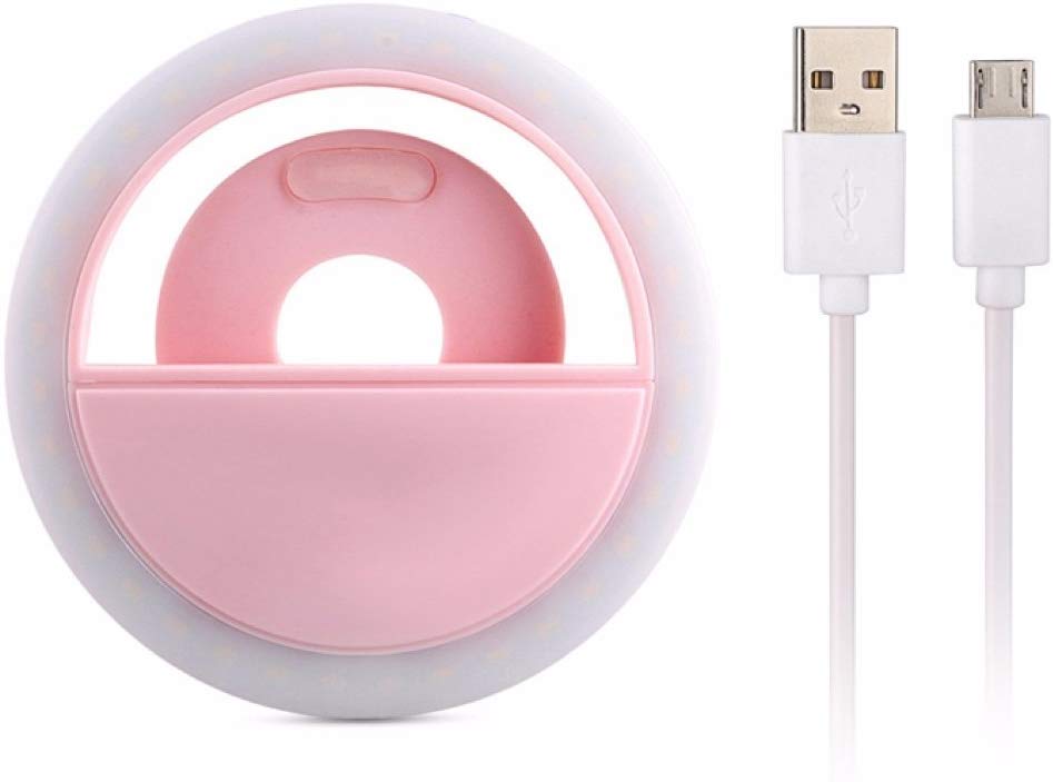 Lampara Aro con luz Led Para Celular Con Clip Y/o Selfie (ROSA)