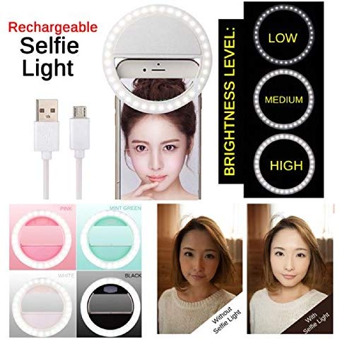Lampara Aro con luz Led Para Celular Con Clip Y/o Selfie (ROSA)