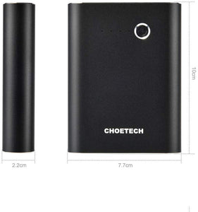 CHOETECH Cargador Portátil Power Bank, Doble Entrada (QC 2.0) Doble Salida, Externa Quick Charge 2.0 Móviles Android, Tablet más