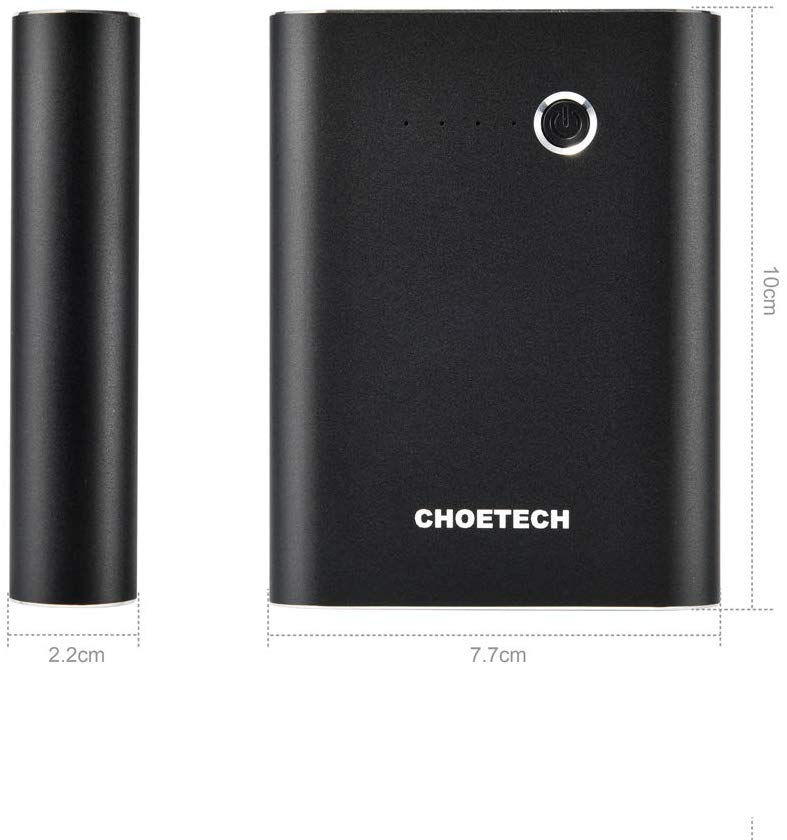 CHOETECH Cargador Portátil Power Bank, Doble Entrada (QC 2.0) Doble Salida, Externa Quick Charge 2.0 Móviles Android, Tablet más