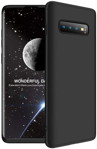 yuehuanyi Funda 360 Grados Integral para Ambas Caras+Cristal Templado,[360°] 3 in 1 Slim Fit Dactilares Protectora Skin Caso Carcasa Cover para Samsung Galaxy S10 Plus - Negro