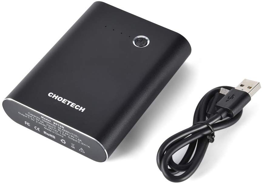 CHOETECH Cargador Portátil Power Bank, Doble Entrada (QC 2.0) Doble Salida, Externa Quick Charge 2.0 Móviles Android, Tablet más