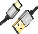 Cable USB C 3.1, UGREEN Cable Tipo C a USB A 2.0 Nylon Trenzado para Dispositivos USB Type C como MacBook, ChromeBook Pixel, Nexus, Nintendo Switch, One plus, GoPro Hero5 6, Xiaomi, LG, Huawei (0,5m)