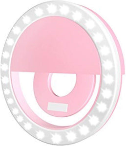 Lampara Aro con luz Led Para Celular Con Clip Y/o Selfie (ROSA)