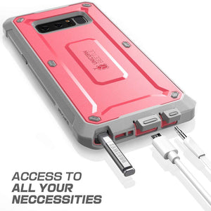 Estuche de funda resistente de cuerpo completo SUPCASE Unicorn Beetle Pro para Samsung Galaxy Note 8 (2017), Rosa/Gris