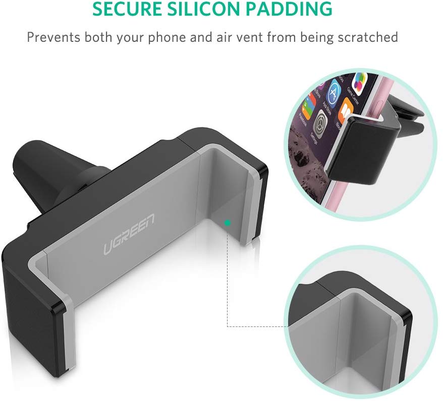 Ugreen Soporte de Celular para Auto Compatible con iPhone, iPod, Samsung, Motorola, LG, Huawei, Nexus, HTC, Sony y otros Smartphone y Reproductores de MP3, GPS, Soporte para Coche