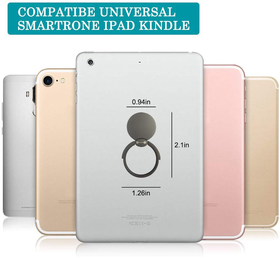 Soporte para anillo de dedo para teléfono YuCool 2 Pack, Soporte giratorio para teléfono celular universal de 360 ° Soporte para montaje con agarre de lazo para iPhone, Samsung Galaxy + Montaje de anillo para anillo de 4 piezas - Negro, Oro rosa