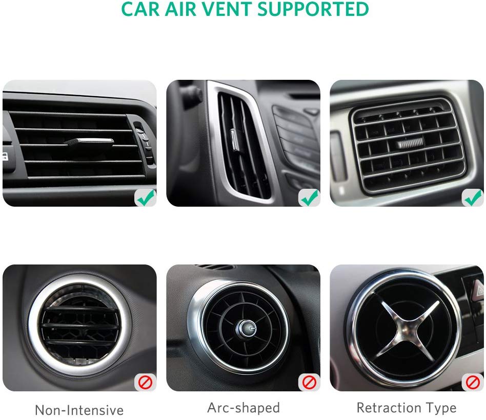 Ugreen Soporte de Celular para Auto Compatible con iPhone, iPod, Samsung, Motorola, LG, Huawei, Nexus, HTC, Sony y otros Smartphone y Reproductores de MP3, GPS, Soporte para Coche