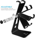 Soporte Celular, Lamicall Soporte para Celular Telefono: Ajustable Accesorios Base para Celular for Phone X Xs Max 8 7 6 Plus,Samsung s9 s8 s8s Plus edge,Huawei P20 Lite pro Nova 3 Mate 10 Lite,Xiaomi Mi 8 Band 3 a2 lite Redmi Note 5 -Negro