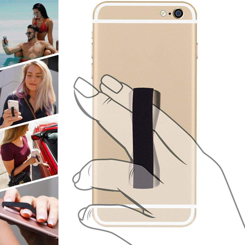 lovehandle teléfono celular agarre mantiene el dispositivo con sólo un dedo – Ultra delgado de bolsillo Friendly Love mango agarre de los dedos para iPhone Mini Tablet – Grip It de forma segura para mensajes de texto, fotos y selfies (oro)