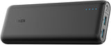 Anker batería portátil Powercore 20000 mAh, Portable, Carga rápida Quick Charge 3.0, Poder IQ optimiza la velocidad de carga, Compatible con dispositivos Android, Apple, GoPro, etc., Funda transporte.