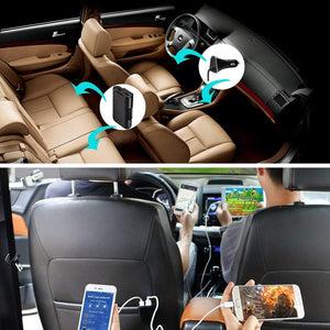 Cargador de Coche, Cargador de Auto con 4 Puertos 8A 36W / 1.8M Cable Quick Charger 3.0 para Galaxy S10 /S10 Plus /S10 lite/S8 / S7 / S6 / Edge/Plus, Note 5/4 e iSmart para iPhone X/ XS /XR/8/Plus / 6s / Plus, iPad Mini y Huawei Mate 20 pro/ P20 lite