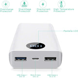 YICF Power Bank 20000mAh, Batería Externa 20000 mAh, Bateria Portatil Carga Rapida 10.5W, Color Blanco