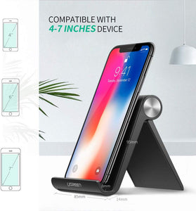 UGREEN Soporte Móvil, Multiángulo Soporte de Celular Ajustable de 0 Grados a 100 Grados para Teléfonos Móviles como iPhone, Samsung, Huawei, Xiaomi y Más (Black)