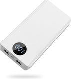 YICF Power Bank 20000mAh, Batería Externa 20000 mAh, Bateria Portatil Carga Rapida 10.5W, Color Blanco