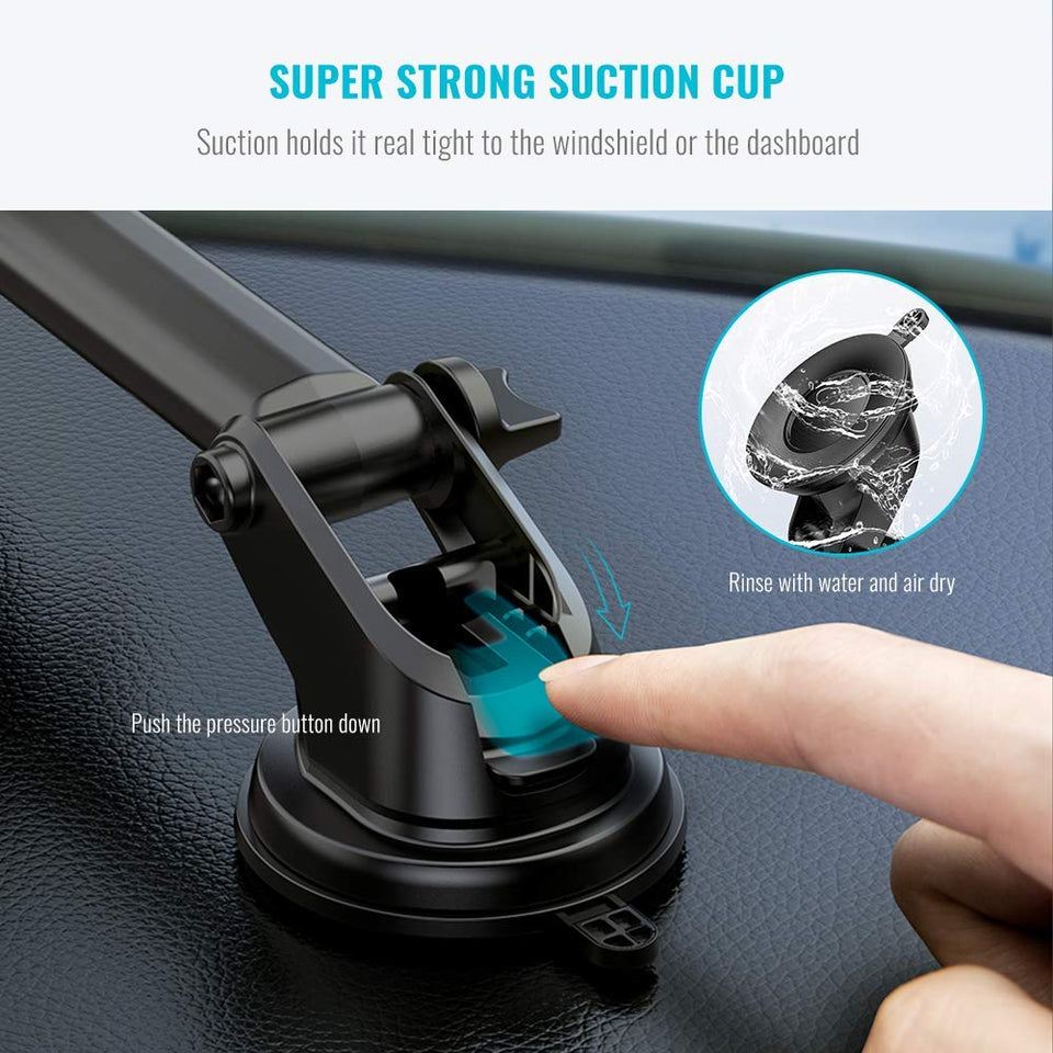 UGREEN Soporte de Celular para Auto, Soporte de 360 Grados Giratorio con Ventosa para iPhone 11/11 Pro/ 11 Pro MAX/ 8/8 Plus/XS MAX, Samsung S10/S10 Plus, Huawei P30 Pro, Xiaomi MI9 y etc, Negro