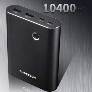 CHOETECH Cargador Portátil Power Bank, Doble Entrada (QC 2.0) Doble Salida, Externa Quick Charge 2.0 Móviles Android, Tablet más