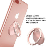 Soporte para anillo de dedo para teléfono YuCool 2 Pack, Soporte giratorio para teléfono celular universal de 360 ° Soporte para montaje con agarre de lazo para iPhone, Samsung Galaxy + Montaje de anillo para anillo de 4 piezas - Negro, Oro rosa