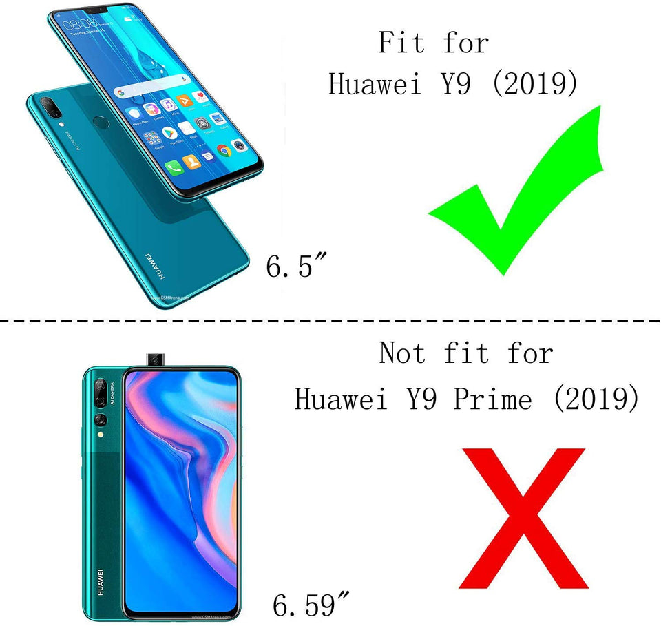 LeYi Funda Huawei Y9 2019 Case con HD Protector de Pantalla, 360 Ring Soporte Metal Magnetic Armor Rudo Hard PC y Soft Silicon TPU Bumper Slim Gel Cover Carcasa para Celular Y9 2019, Negro