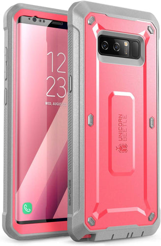 Estuche de funda resistente de cuerpo completo SUPCASE Unicorn Beetle Pro para Samsung Galaxy Note 8 (2017), Rosa/Gris