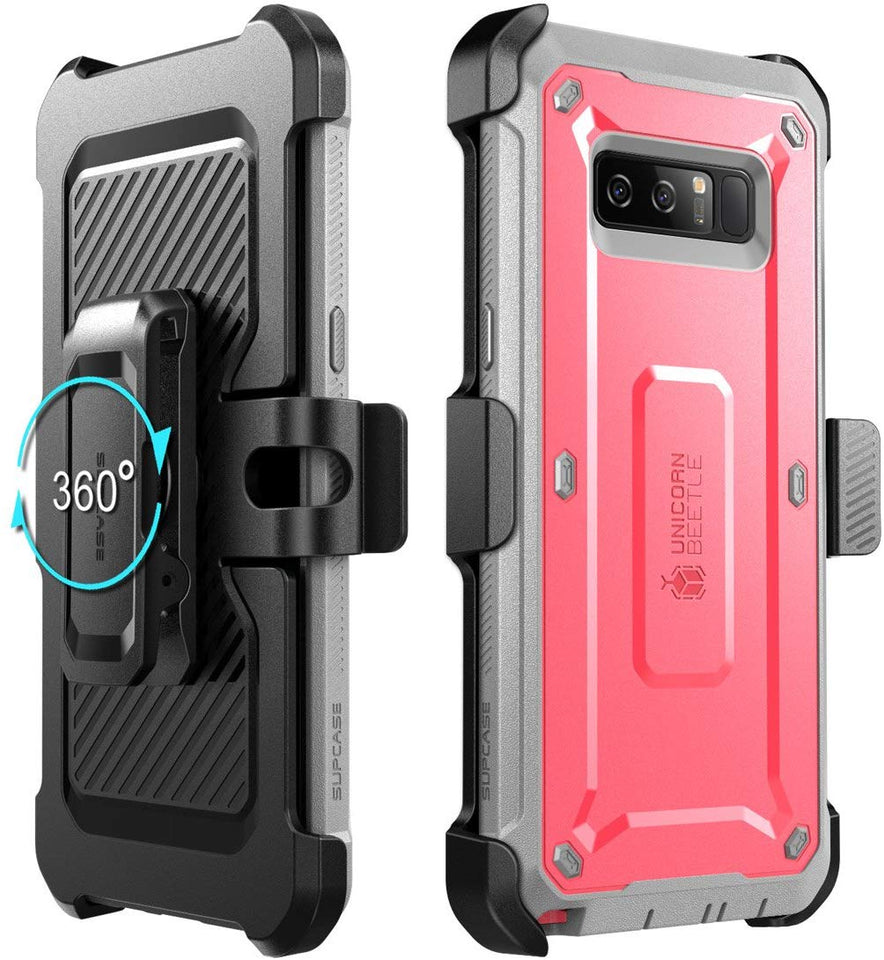 Estuche de funda resistente de cuerpo completo SUPCASE Unicorn Beetle Pro para Samsung Galaxy Note 8 (2017), Rosa/Gris