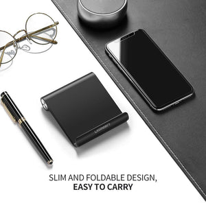 UGREEN Soporte Móvil, Multiángulo Soporte de Celular Ajustable de 0 Grados a 100 Grados para Teléfonos Móviles como iPhone, Samsung, Huawei, Xiaomi y Más (Black)