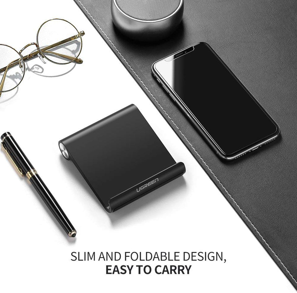 UGREEN Soporte Móvil, Multiángulo Soporte de Celular Ajustable de 0 Grados a 100 Grados para Teléfonos Móviles como iPhone, Samsung, Huawei, Xiaomi y Más (Black)