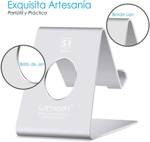 Soporte Celular, Lamicall Base Para Celular Móvil Telefono : Accesorios Base para Celular for Phone X Xs Max XR 8 7 6 Plus,Samsung s9 s8 s8s Plus edge,Huawei P20 Lite pro Nova 3 Mate 10 Lite,Xiaomi Mi 8 Band 3 a2 lite Redmi Note 5 -Plata
