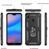 LeYi Funda Huawei Y9 2019 Case con HD Protector de Pantalla, 360 Ring Soporte Metal Magnetic Armor Rudo Hard PC y Soft Silicon TPU Bumper Slim Gel Cover Carcasa para Celular Y9 2019, Negro