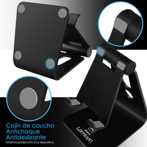 Soporte Celular, Lamicall Soporte para Celular Telefono: Ajustable Accesorios Base para Celular for Phone X Xs Max 8 7 6 Plus,Samsung s9 s8 s8s Plus edge,Huawei P20 Lite pro Nova 3 Mate 10 Lite,Xiaomi Mi 8 Band 3 a2 lite Redmi Note 5 -Negro