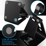 Soporte Celular, Lamicall Soporte para Celular Telefono: Ajustable Accesorios Base para Celular for Phone X Xs Max 8 7 6 Plus,Samsung s9 s8 s8s Plus edge,Huawei P20 Lite pro Nova 3 Mate 10 Lite,Xiaomi Mi 8 Band 3 a2 lite Redmi Note 5 -Negro