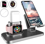 Soporte para Reloj, Manricle Soporte para Teléfono, Multifunción 3 En1 Soporte para reloj Teléfono y Airpods, Soporte para Estación De Carga Compatible con Teléfonos/Apple Watch/ Sumsung / iPhone / iPad y Relojes(Gris) (Gris)