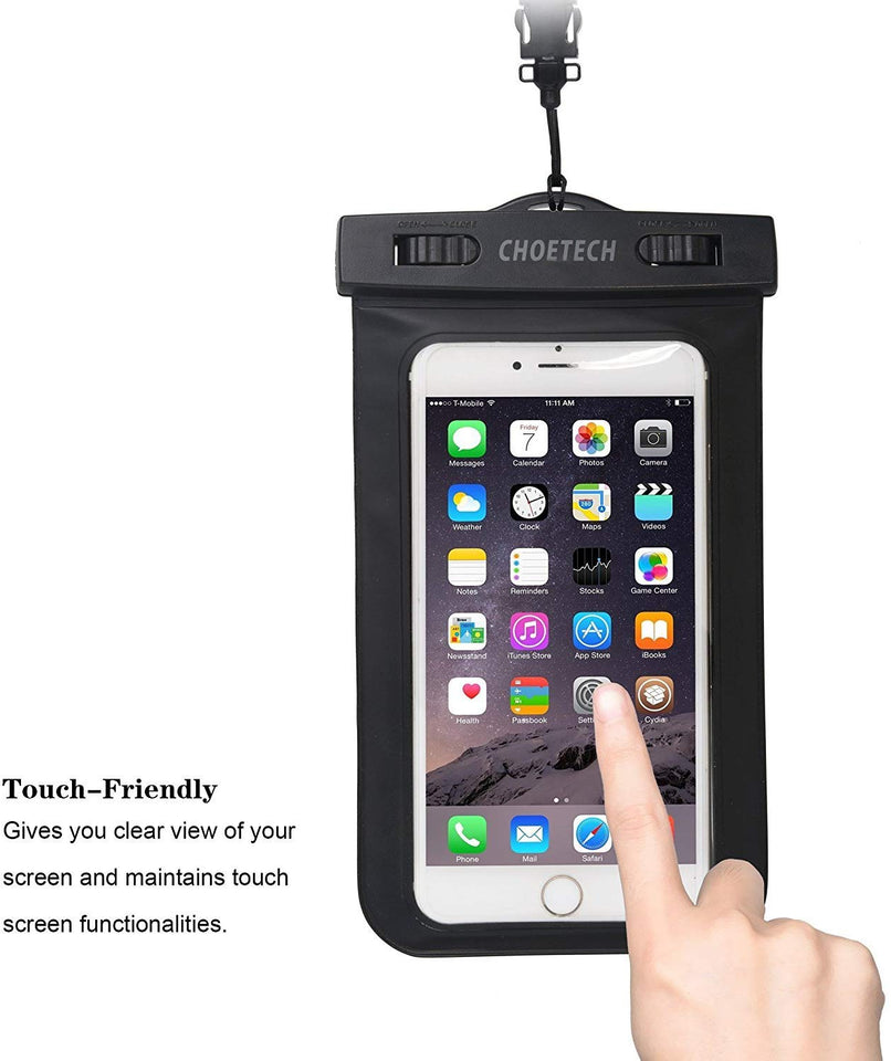Funda Impermeable para Celular,CHOETECH Bolsa Impermeable Celular Universal Funda Sumergible para iPhone XS/XS Max/XR/X/8/7/6,Samsung Galaxy S10/S9/S8/S7/S6,Sony,LG,Huawei,Xiaomi y otros 6.5 Pulgadas