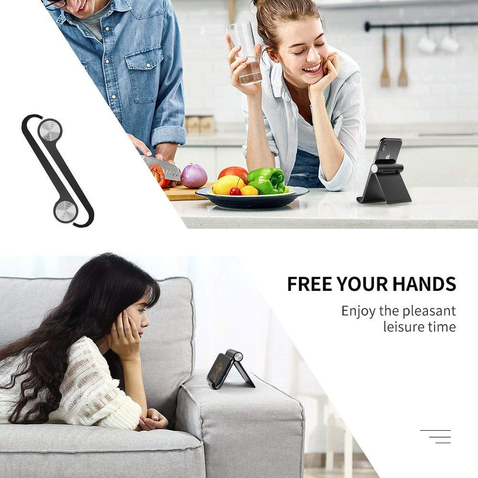 UGREEN Soporte Móvil, Multiángulo Soporte de Celular Ajustable de 0 Grados a 100 Grados para Teléfonos Móviles como iPhone, Samsung, Huawei, Xiaomi y Más (Black)