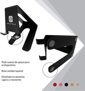 Xpectway Soporte Celular y Tablet - Dock para Escritorio - Base para Teléfono Movil - Stand para Smartphone - Accesorio Compatible con iPhone, iPad, Samsung, Huawei, Xiaomi, LG, Motorola (Negro)