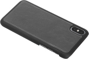 AmazonBasics Funda desmontable tipo cartera, cuero sintético, para teléfono iPhone X, gris oscuro