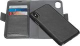 AmazonBasics Funda desmontable tipo cartera, cuero sintético, para teléfono iPhone X, gris oscuro